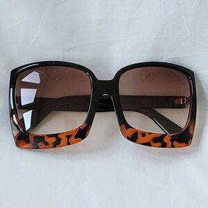 Julia Rose‎ Tortoise Leopard Megan Oversized Gradient UV400 Sunglasses 65-16-138